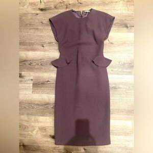 Bottega Veneta plum wool ruffle dress